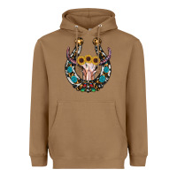 Toasted Coconut western horseshoe skull Heavyweight Hoodie - RanaPortraitStore