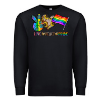 Black peace love pride Premium Sweatshirt - CowhideDigitalArt