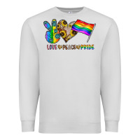 Dove Grey peace love pride Premium Sweatshirt - CowhideDigitalArt