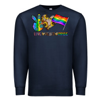 Navy peace love pride Premium Sweatshirt - CowhideDigitalArt