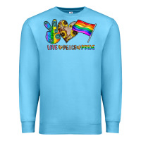 Ocean Blue peace love pride Premium Sweatshirt - CowhideDigitalArt