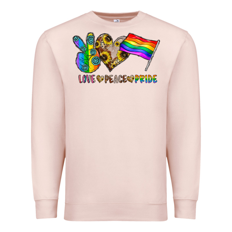 Peace Love Pride Premium Sweatshirt by CowhideDigitalArt | Teevron