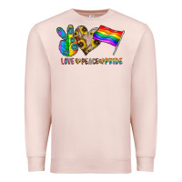 Pale Pink peace love pride Premium Sweatshirt - CowhideDigitalArt