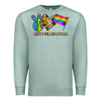 Seafoam peace love pride Premium Sweatshirt - CowhideDigitalArt