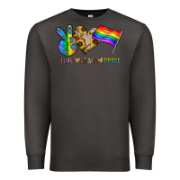 Smoke peace love pride Premium Sweatshirt - CowhideDigitalArt