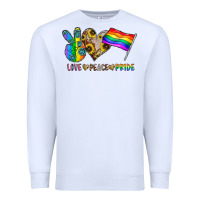 White peace love pride Premium Sweatshirt - CowhideDigitalArt