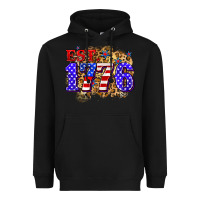 Black est. 1776 4th of july Heavyweight Hoodie - Zillion Design Studio