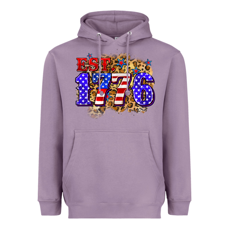 Est. 1776 4th Of July Heavyweight Hoodie by Zillion Design Studio | Teevron
