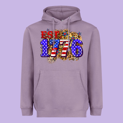 Est. 1776 4th Of July Heavyweight Hoodie Designed By Zillion Design Studio