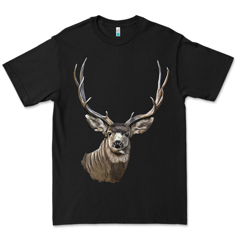 Mule Buck Deer Head Premium Tee by LillyAllenDesigns | Teevron
