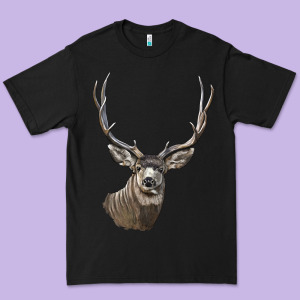 Mule Buck Deer Head Premium Tee Designed By Lillyallendesigns