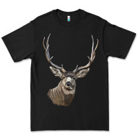 Black Mule Buck Deer Head Premium Tee - LillyAllenDesigns