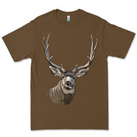 Cacao Mule Buck Deer Head Premium Tee - LillyAllenDesigns