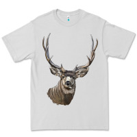 Dove Grey Mule Buck Deer Head Premium Tee - LillyAllenDesigns