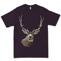 Plum Mule Buck Deer Head Premium Tee - LillyAllenDesigns
