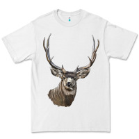 White Mule Buck Deer Head Premium Tee - LillyAllenDesigns