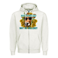 Oatmeal Heather not my pasture not my bullshit Zipper Hoodie - texasbilliewilder
