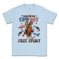 Dusty Blue american cowboy wild west free spirit Classic Tee - texasbilliewilder