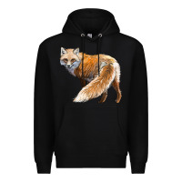 Black Red Fox Premium Hoodie - LillyAllenDesigns