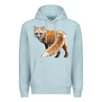 Blue Mist Red Fox Premium Hoodie - LillyAllenDesigns