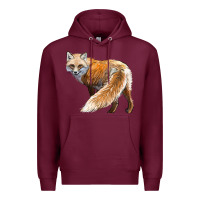 Burgundy Red Fox Premium Hoodie - LillyAllenDesigns
