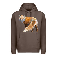 Coffee Red Fox Premium Hoodie - LillyAllenDesigns