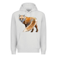 Dove Grey Red Fox Premium Hoodie - LillyAllenDesigns