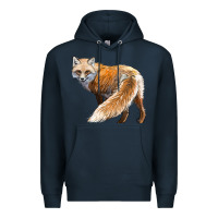 Navy Red Fox Premium Hoodie - LillyAllenDesigns