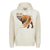 Oatmeal Heather Red Fox Premium Hoodie - LillyAllenDesigns