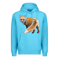 Ocean Blue Red Fox Premium Hoodie - LillyAllenDesigns