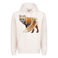 Pale Pink Red Fox Premium Hoodie - LillyAllenDesigns