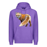 Purple Red Fox Premium Hoodie - LillyAllenDesigns