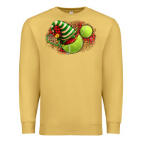 Antique Gold Tennis Christmas With Racket And Hat Premium Sweatshirt - FaDigitalArtStudio