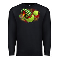 Black Tennis Christmas With Racket And Hat Premium Sweatshirt - FaDigitalArtStudio