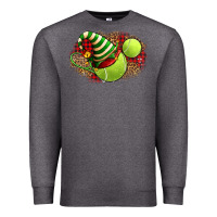 Charcoal Heather Tennis Christmas With Racket And Hat Premium Sweatshirt - FaDigitalArtStudio