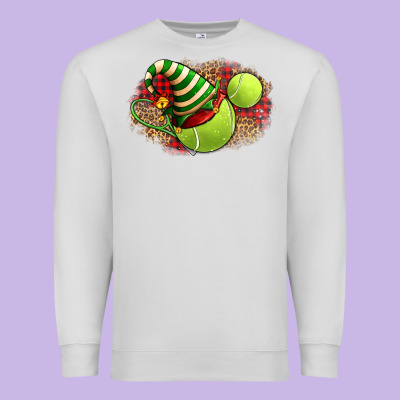 Tennis Christmas With Racket And Hat Premium Sweatshirt Designed By Fadigitalartstudio