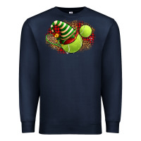 Navy Tennis Christmas With Racket And Hat Premium Sweatshirt - FaDigitalArtStudio