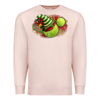 Pale Pink Tennis Christmas With Racket And Hat Premium Sweatshirt - FaDigitalArtStudio