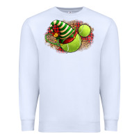 White Tennis Christmas With Racket And Hat Premium Sweatshirt - FaDigitalArtStudio