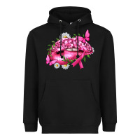 Black Breast Cancer with Ribbon Pink Lips Heavyweight Hoodie - texasbilliewilder
