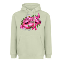 Matcha Breast Cancer with Ribbon Pink Lips Heavyweight Hoodie - texasbilliewilder