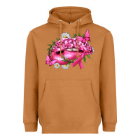 Meerkat Breast Cancer with Ribbon Pink Lips Heavyweight Hoodie - texasbilliewilder