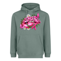 Sage Breast Cancer with Ribbon Pink Lips Heavyweight Hoodie - texasbilliewilder