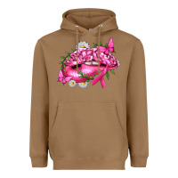Toasted Coconut Breast Cancer with Ribbon Pink Lips Heavyweight Hoodie - texasbilliewilder