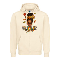 Sandshell october girl afro woman fall Zipper Hoodie - texasbilliewilder