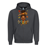 Smoke october girl afro woman fall Zipper Hoodie - texasbilliewilder