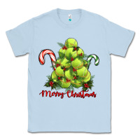 Dusty Blue Merry Christmas Tennis Classic Tee - RanaPortraitStore