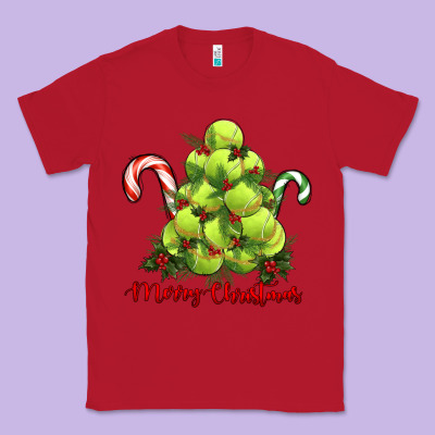 Merry Christmas Tennis Classic Tee Designed By Ranaportraitstore