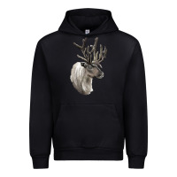 Black Reindeer Buck Deer Head Urban Hoodie - LillyAllenDesigns