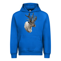 Cobalt Reindeer Buck Deer Head Urban Hoodie - LillyAllenDesigns